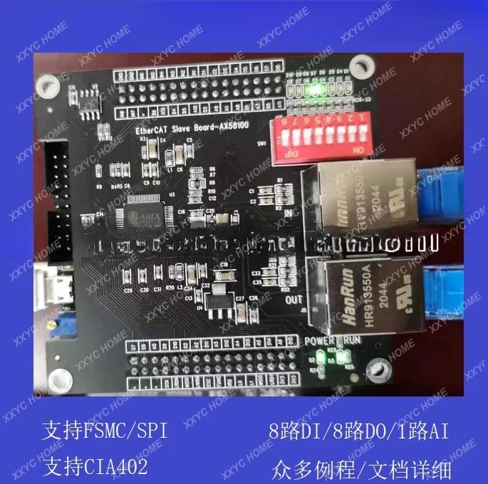 Ethernet CAT Slave Development Board, Learning Board, IO remoto, STM32 +, AX58100, Código-fonte, CIA402