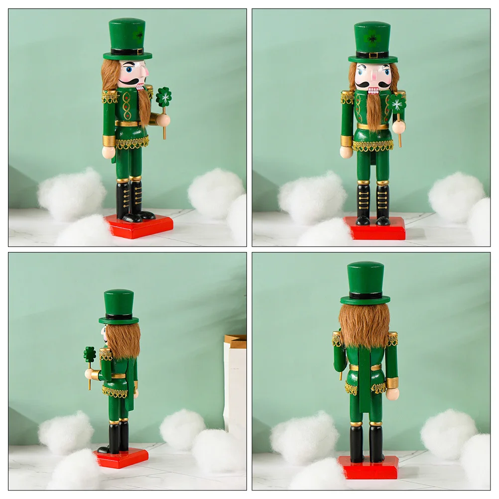 

Wooden Nutcracker Soldier Figure Christmas Desktop Decor Holiday Home Decoration Xmas Ornament Festival Craft Indoor
