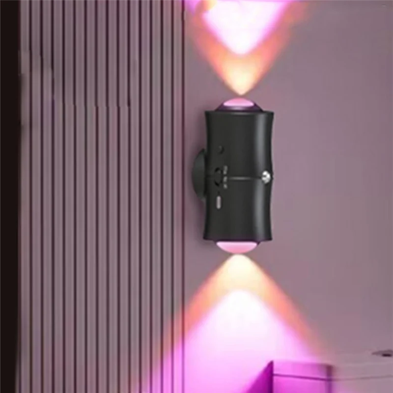 ABKO-モーションセンサーRGBデュアルヘッドLEDウォールランプUSB充電式7色ナイトライト寝室廊下階段用