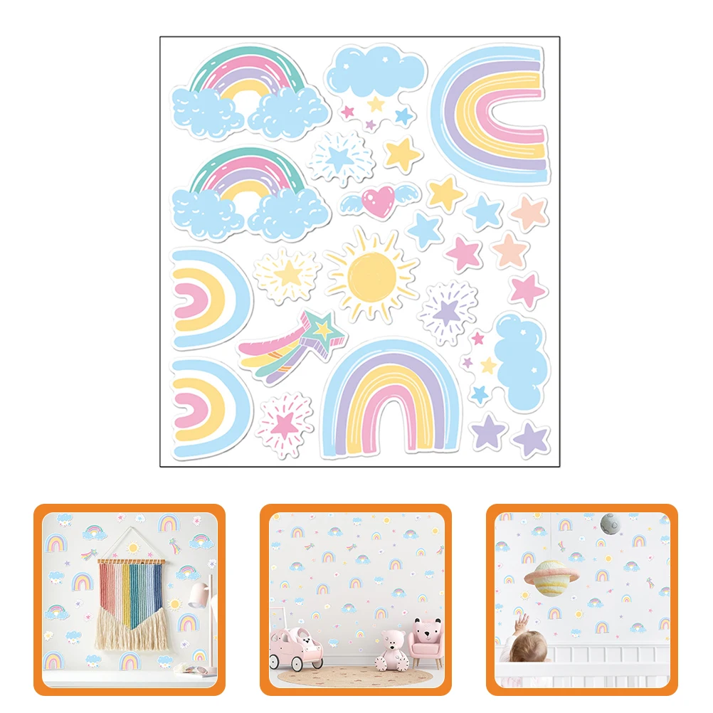 

Wall Decals Rainbow Decor Rainbow Wall Stickers Decor Kids Room Decals Self Adhesive Waterproof Bedroom Decorative