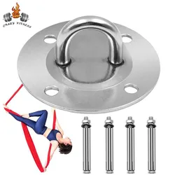 1Set Heavy Duty Swing Hooks Hammock Wall Mount Anchor Hooks Ceiling Hook with 4 Screws Aerial Yoga Sandbag Swing Gym Accessories