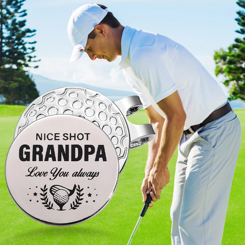 Nice Shot Grandpa Love You Always Magnetic Hat Clip Golf Ball Marker Funny Golf Accessories Baseball Cap Clips Accessories Gift