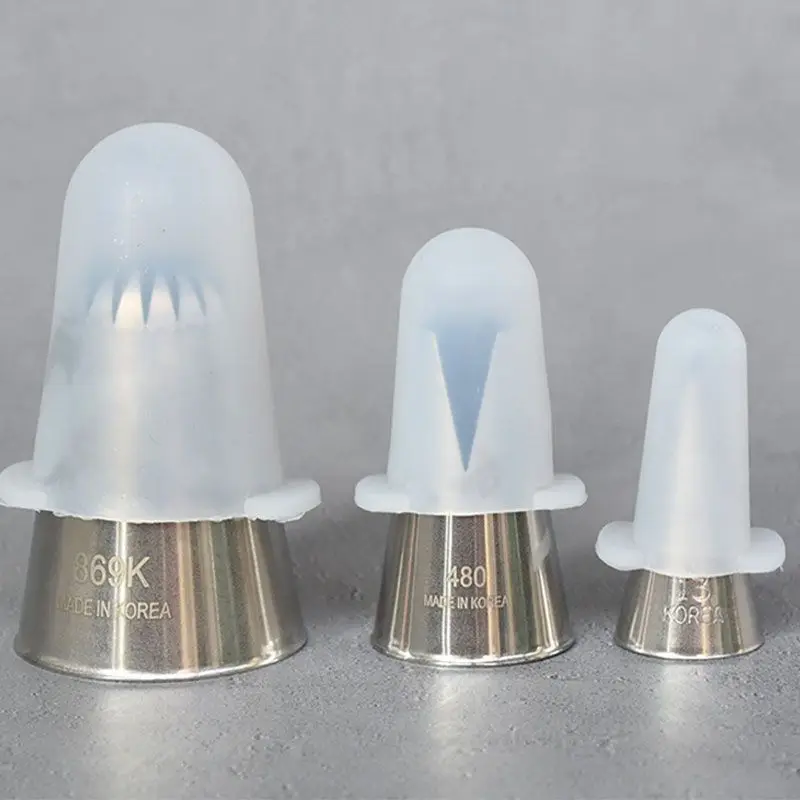 (BF06)S/M/L Silicone Piping Tip Cover Decorating Tip Pastry Bag Icing Tube Protective Cap Set Cake Sugarcraft Fondant Tool