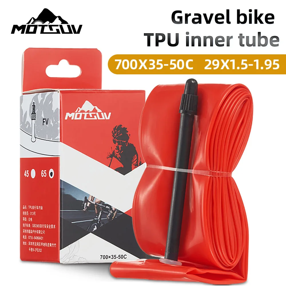 MOTSUV High Quality TPU 700C GRAVEL Road Bike Inner Tube 700x35-50C For 35C 38C 40C 45C 50C Tire Bicycle MTB 29x1.5-1.95 FV45/65