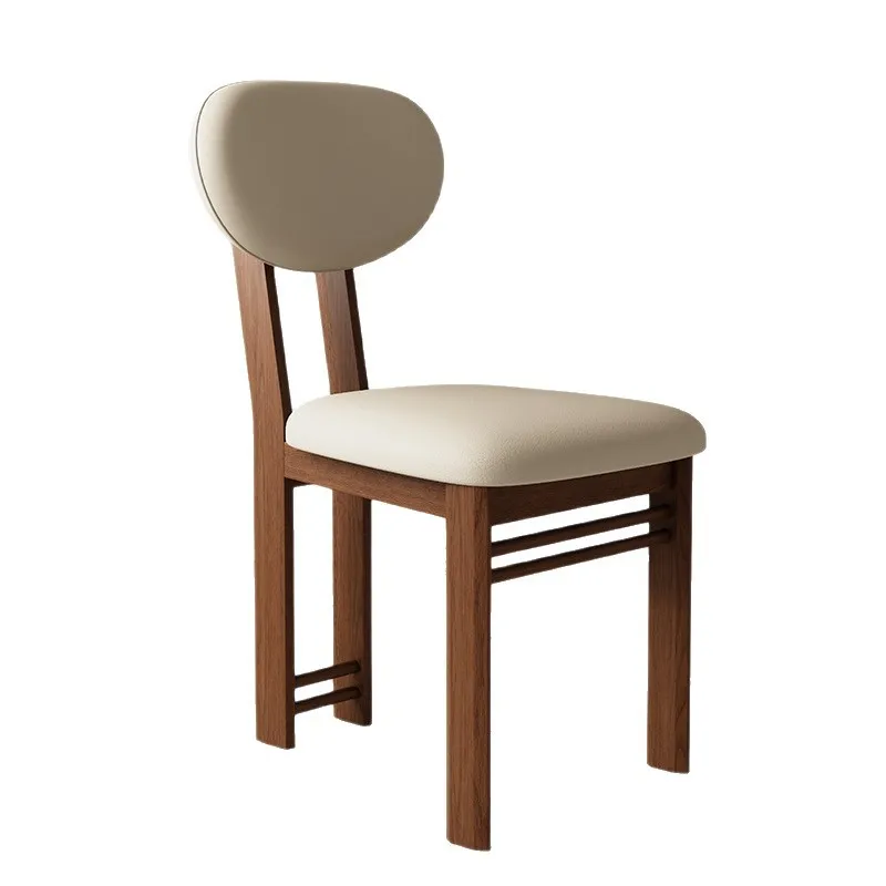

Backrest Leisure Chair, Nordic Style Upholstered Makeup Chair&New Solid Wood Dining Chair, Home Living Room Hotel Milk Tea Shop