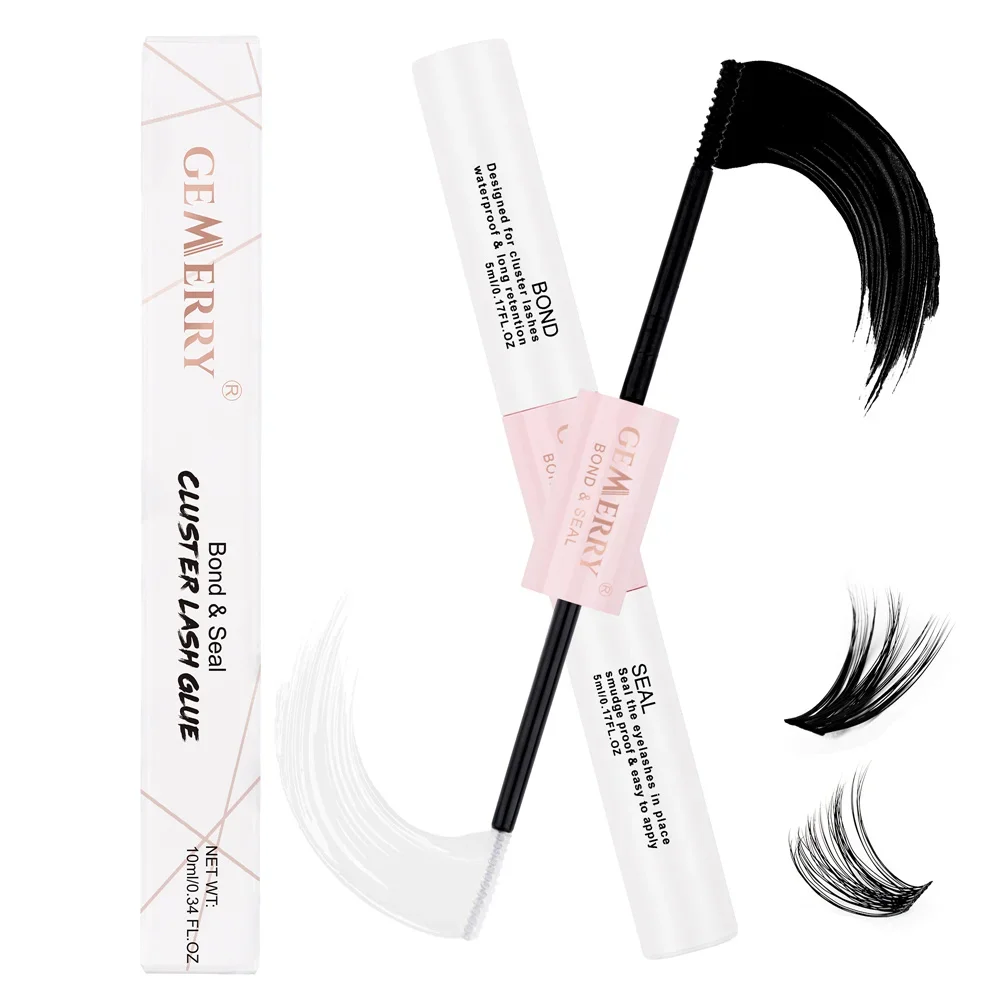 GEMERRY 10ml 2in1 Lash Bond&Seal Cluster Lash Glue for DIY Eyelash Extension Long Retention Waterproof Glue for Lash Clusters