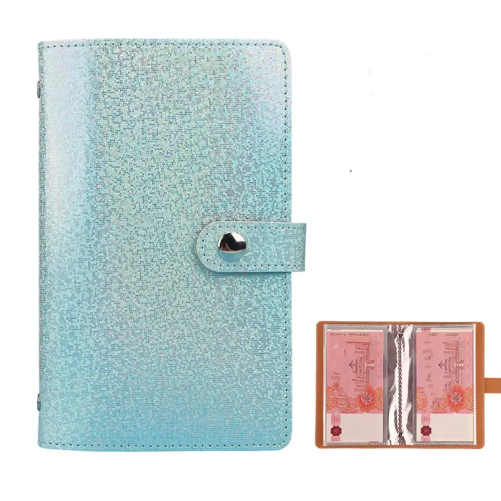 50Sheets Saving Money Binder PU Leather Portable Envelopes Saving Challenges Wallet Storage Handbook Account Book 50 Sheets