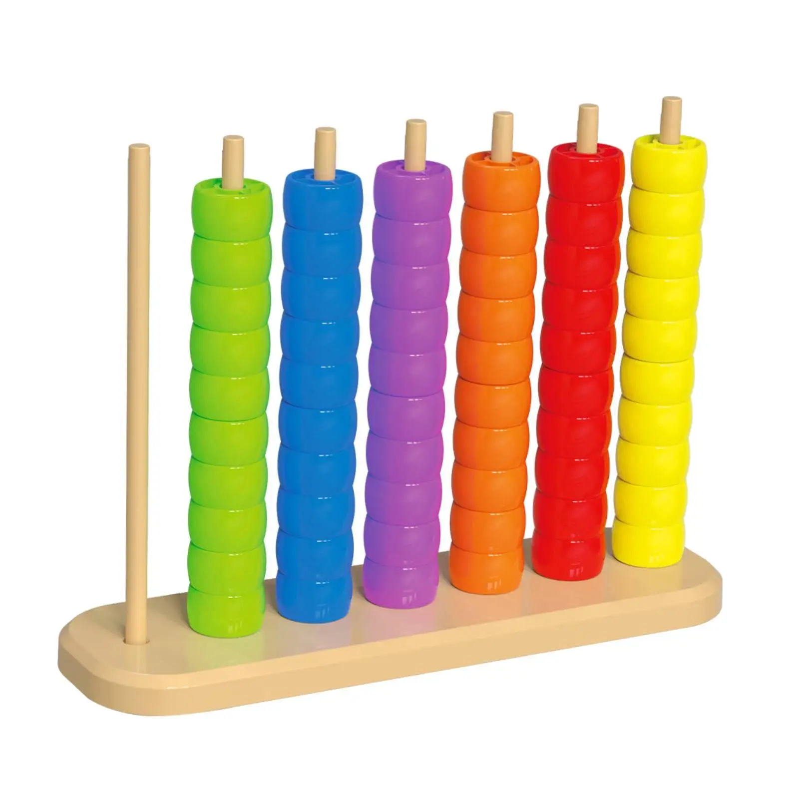 Color Sorting Stacking Toys Early Development Early Education Sensory Toy Rainbow Rings Game for 1-3 Year Old Children Kids Gift