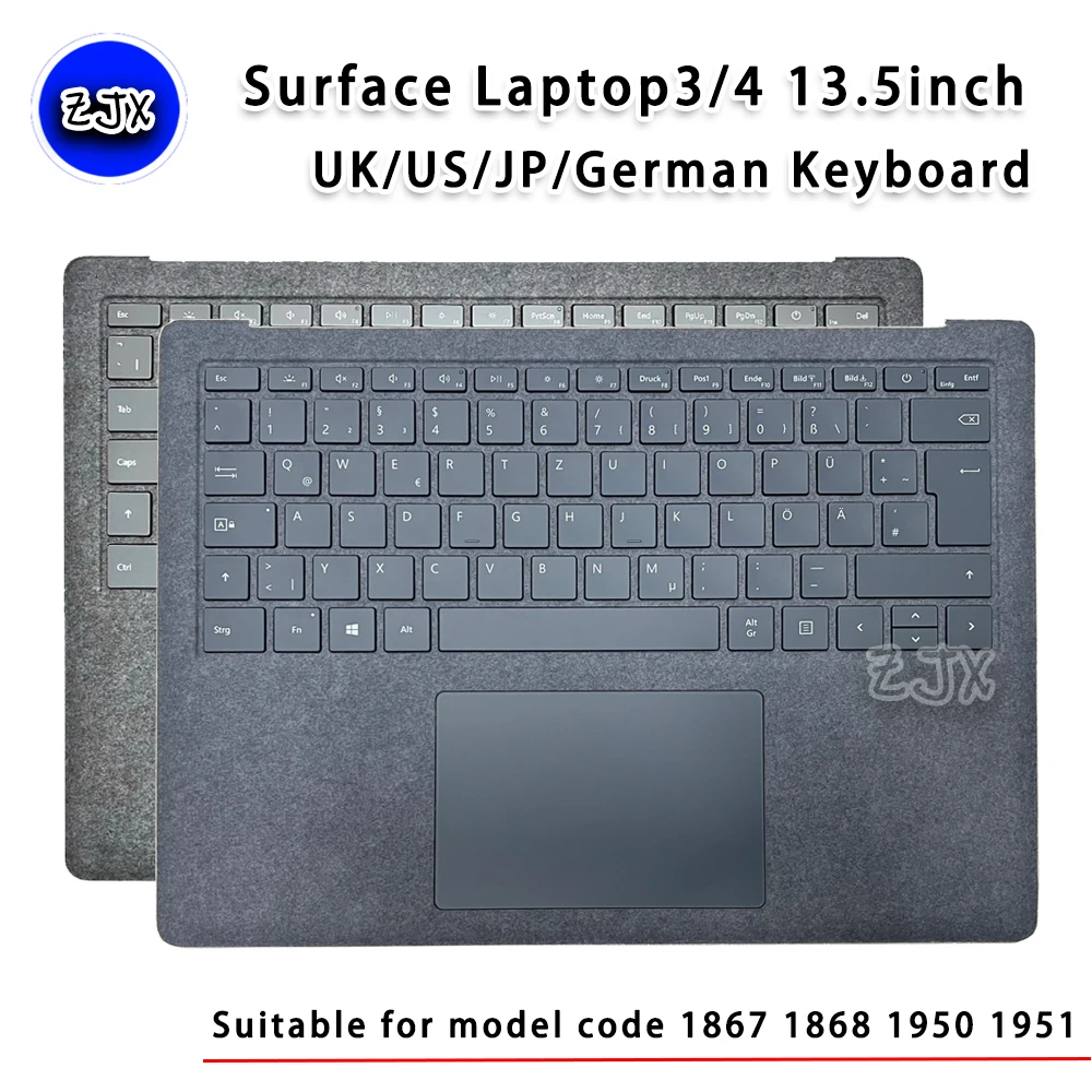 Pour Microsoft Surface Laptop3 Laptop4 13.5 Pouces Us Uk Version EuropéEnne Clavier 1867 1868 1950 1951 Ordinateur Portable Avec Pavé Tactile