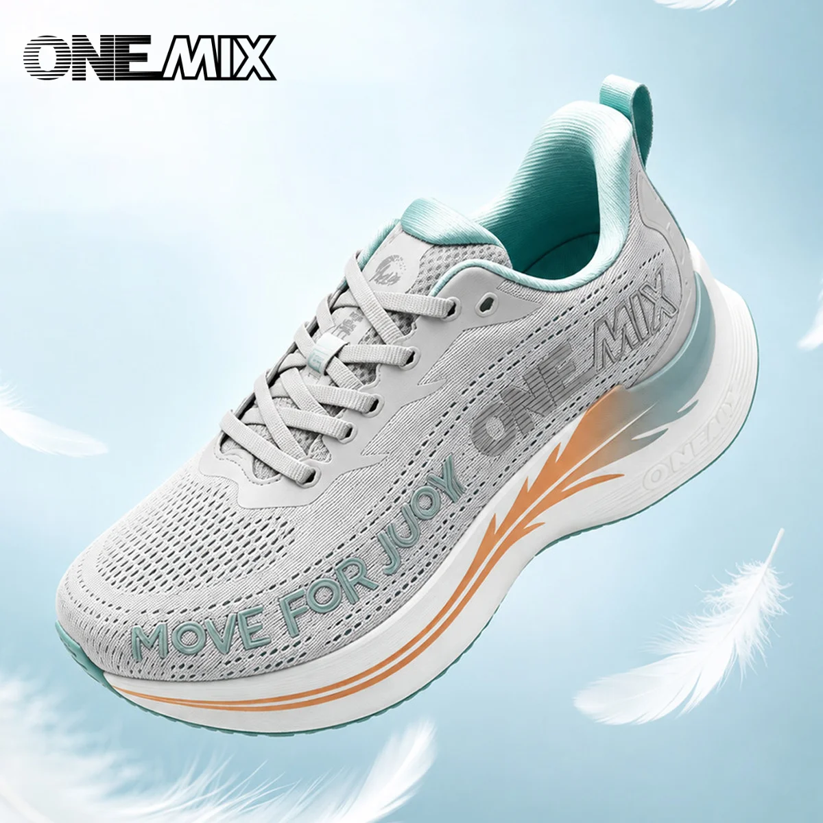 ONEMIX Leichte, atmungsaktive Laufschuhe für Herren und Damen, mit Dämpfung, stoßabsorbierend, sportliche Sneaker, mit Rückprallfunktion, rutschfest und stabil.