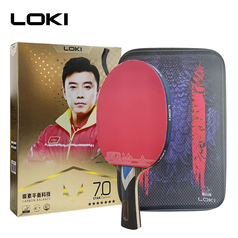 Loki 7 hvězda stůl tenis rámus odborný ofenziva ping pong rámus lopatka  s ITTF certifikace lepkavé guma