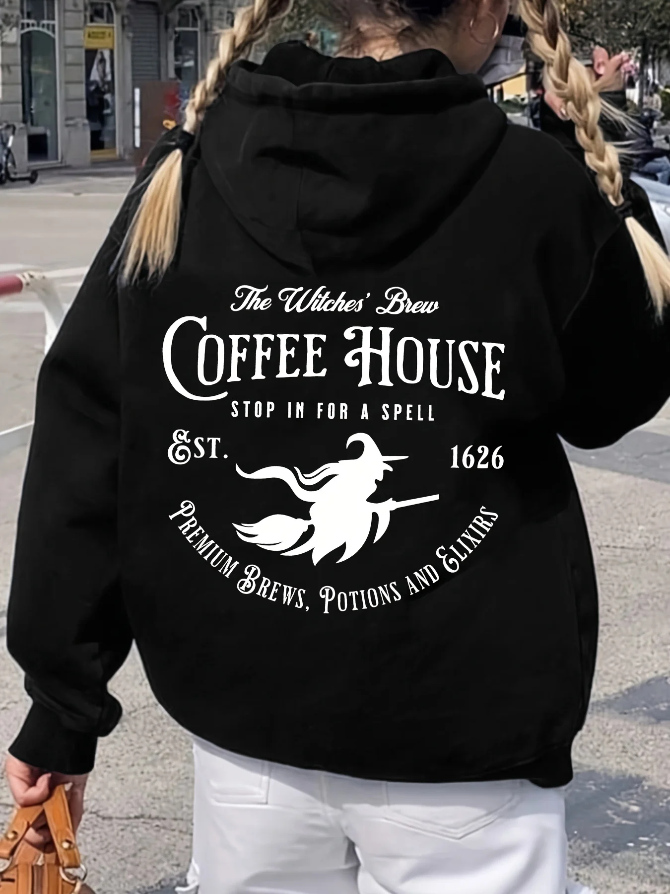 

Witch Graphic Printing Autumn and Winter Pure Cotton Men's and Women's Hoodies Casual Outdoor Street Sports Training Brand Trend