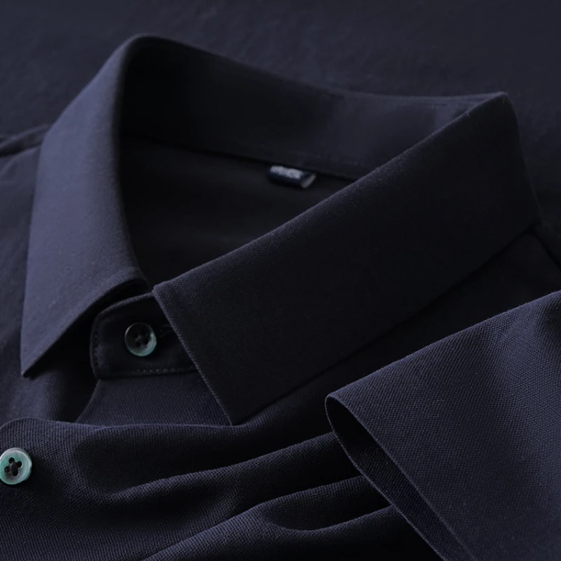 New Summer Set Men's Polo Polo Collar Shirt Fashionable Breathable Business Button Short Sleeve+Shorts Two Piece Set Solid Color