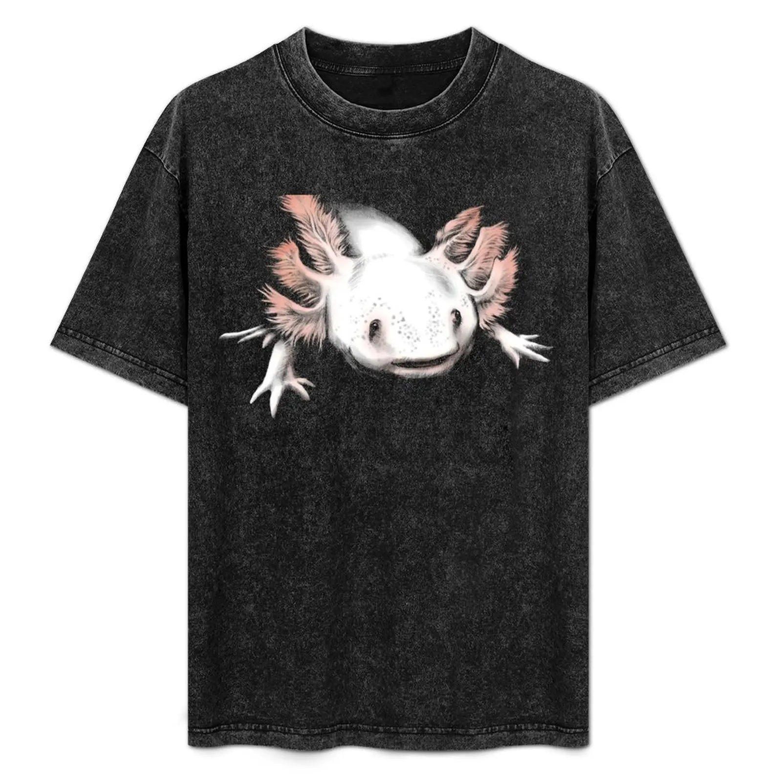 

White Axolotl T-Shirt Large Size Soft Cotton T-Shirt