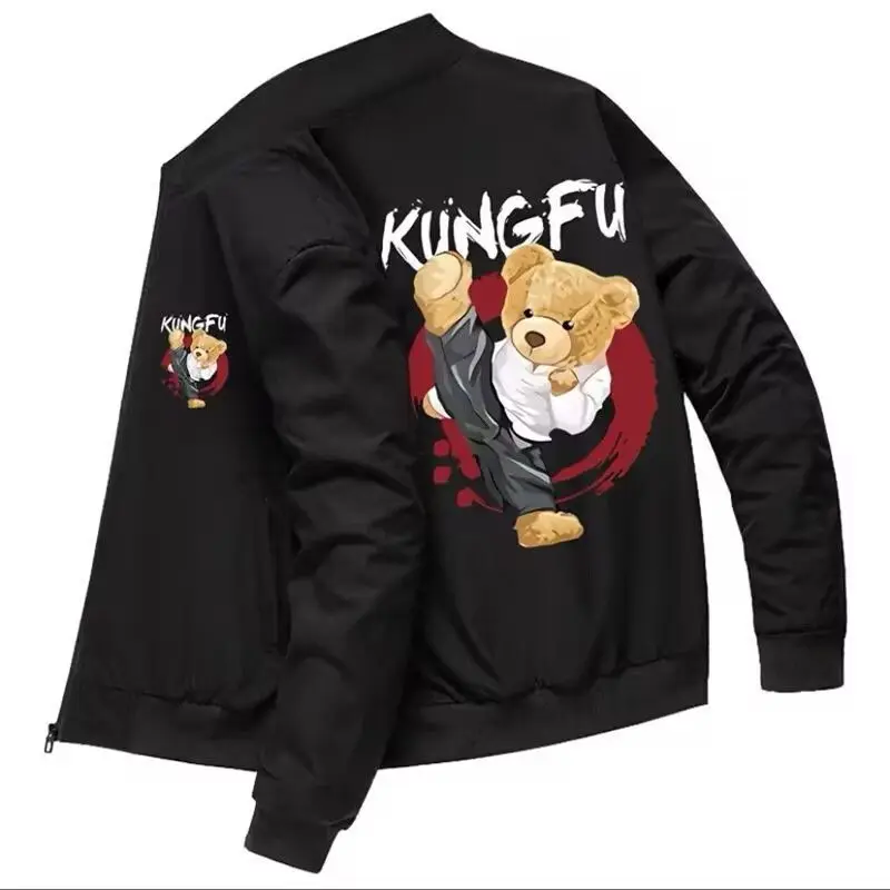 

Мужская ретро-куртка в стиле кэжуал, свободного кроя, больших размеров, весна-осень, с принтом, создающая ощущение элитности