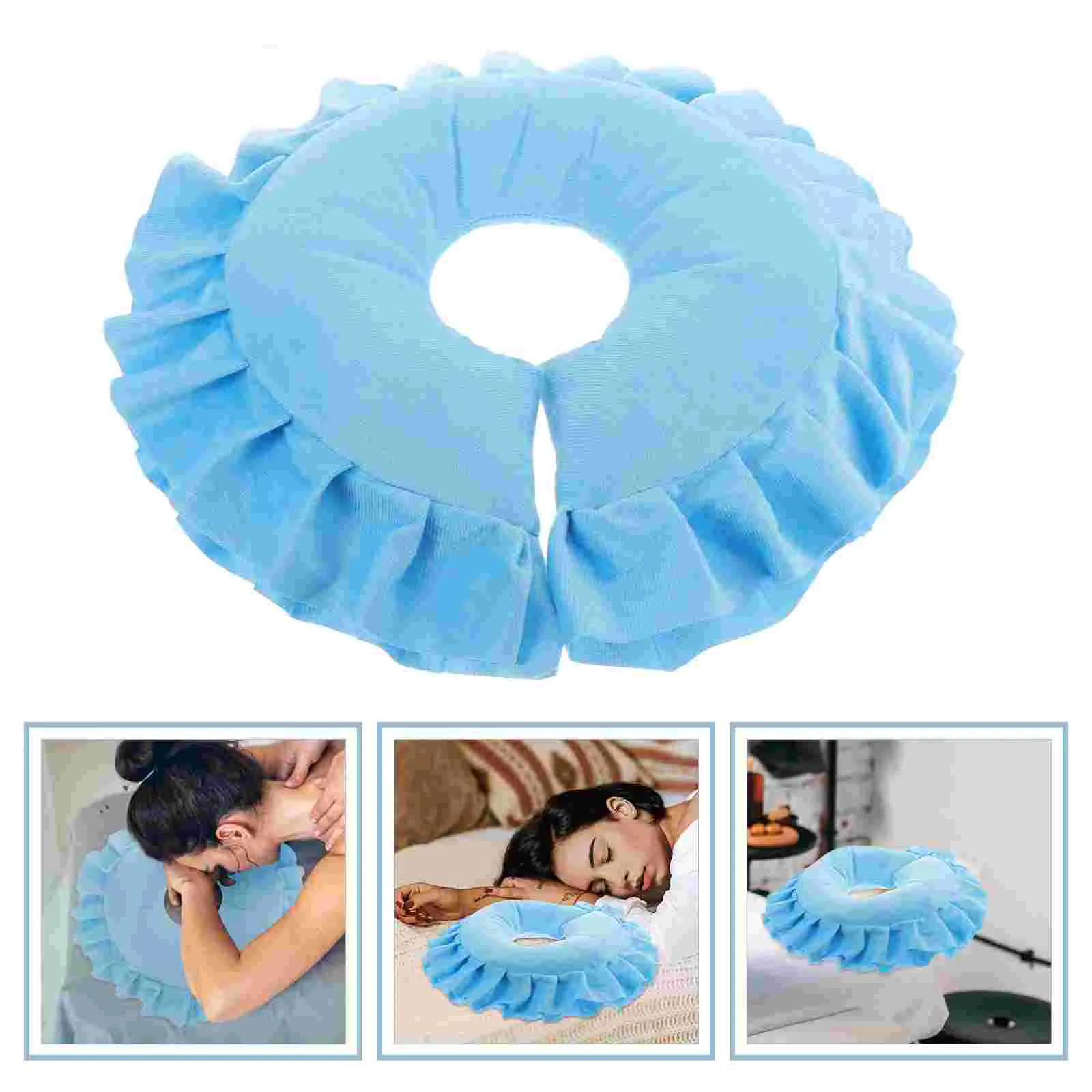 

Beauty Massage Bed Pillow U-shaped Face Body Cervical Spine Comfortable Removable and Washable Salon Lying (sky Blue) Massager