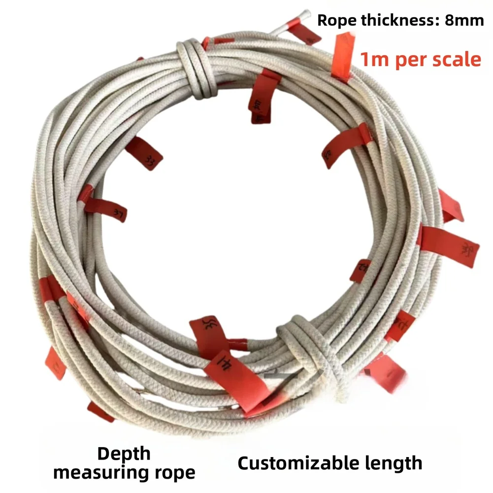 Boat Sounding Rope Cotton Type with 1 Meter Precision Markings for Depth Estimation in Shallow and Coastal Waters