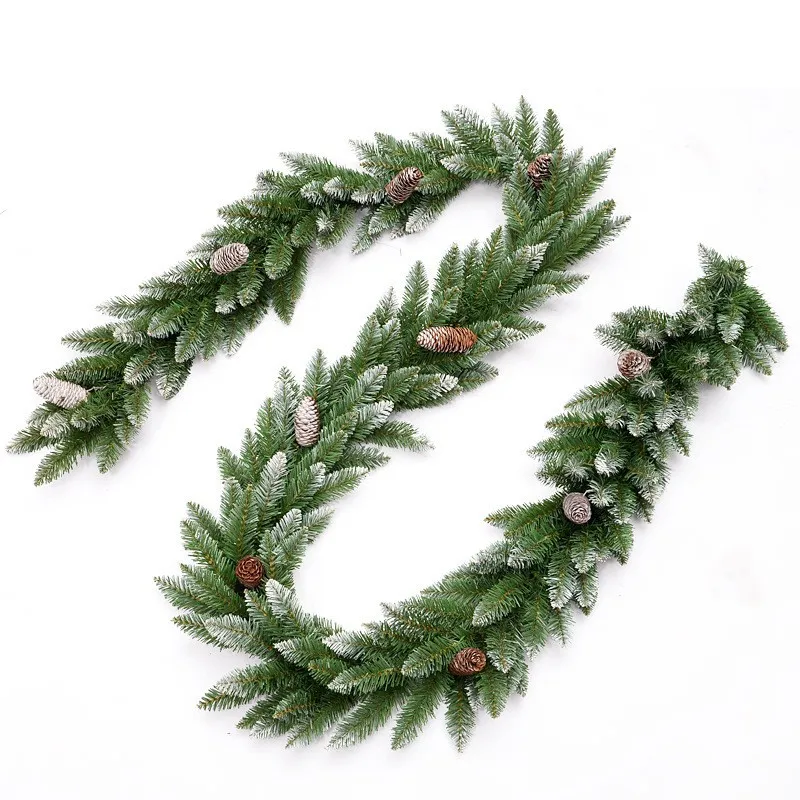 

2.7m Factory Sale Christmas Garland Home Decor Rattan Green Party Supplies Outdoor Diy Hotel Decoration Christmas Rattan