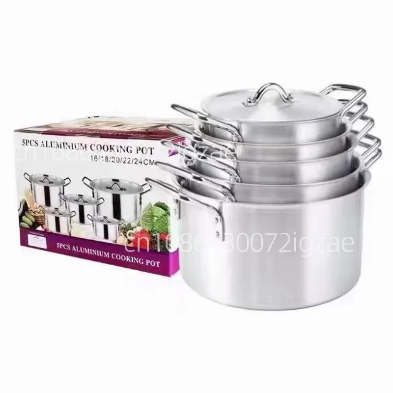 

Cast Aluminum Cookware Set of 7 Piece Cooking Pot Set Non Stick Home Kitchen Cookware Aluminum