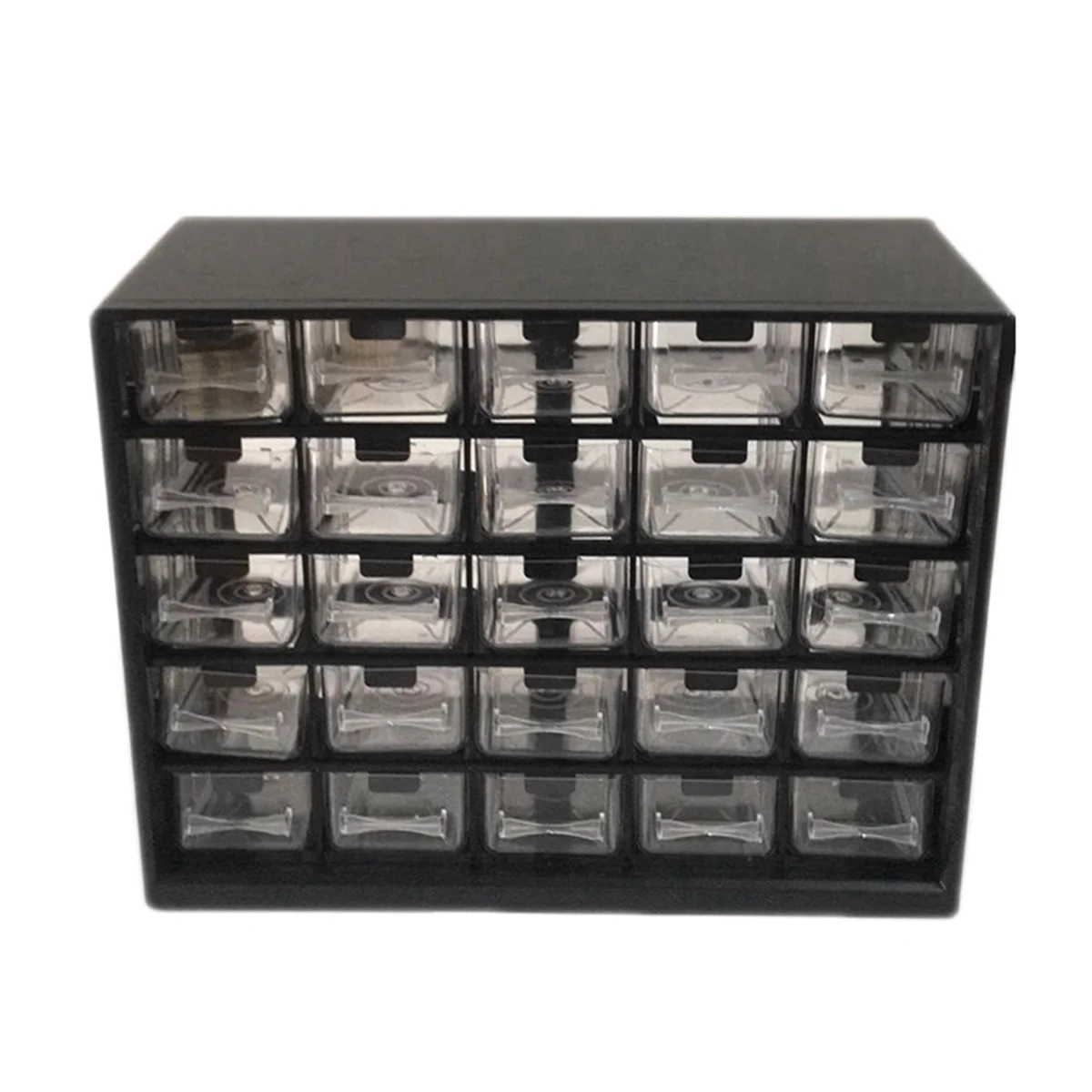 

25Pc Combined Transparent Drawer Storage Cabinet Detachable Black Parts Box Hardware Sorting Box