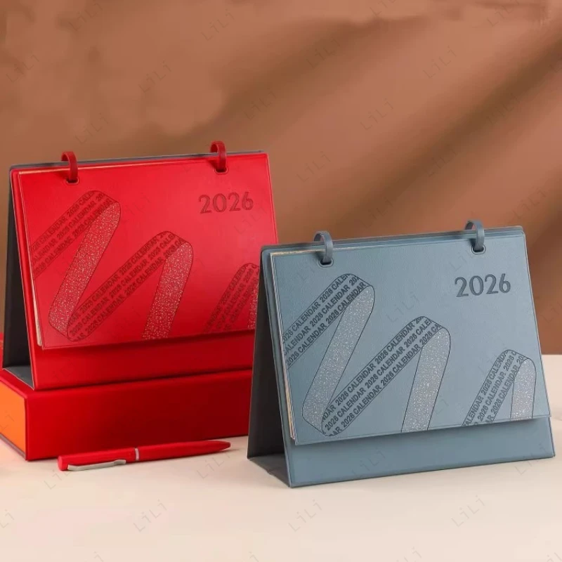 Kalender Kulit Kreatif 2026, Perencanaan Kalender Meja, Ornamen Kalender, Hadiah Bisnis, Hadiah Pendamping Rapat Tahunan Perusahaan