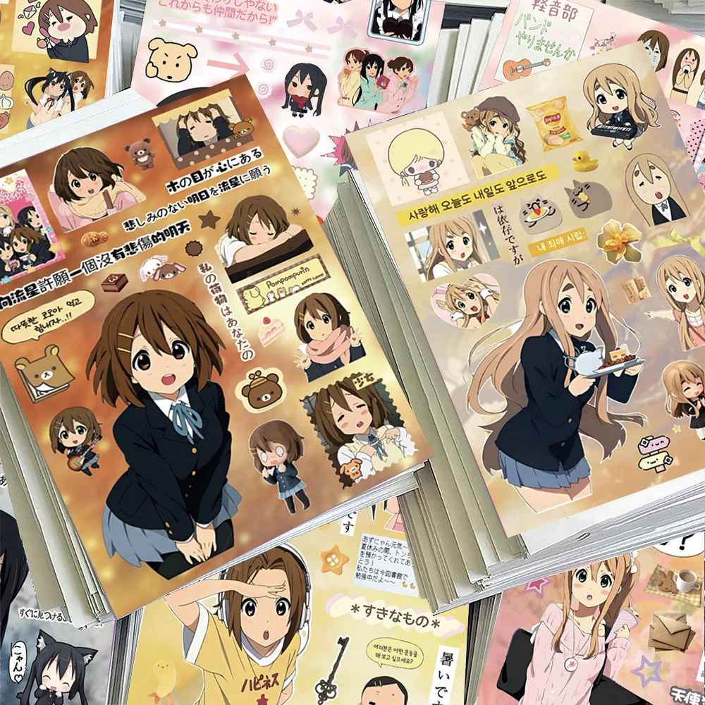 8/16 Blätter Cartoon Cute K‑ON! Puzzle-Aufkleber aus PVC-Material, personalisierte DIY-Aufkleber für Telefon, Notizbuch, Scrapbook, wasserdicht, für Kinder – Detail 5
