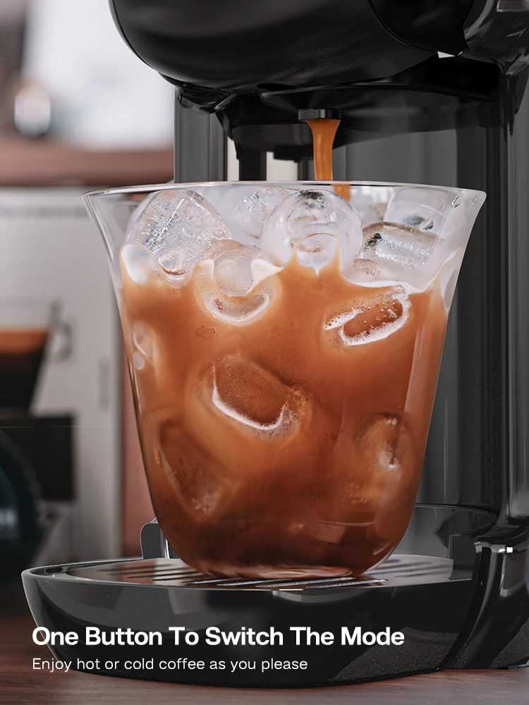 ماكينة صنع القهوة HiBREW 5 في 1 متعددة الكبسولات الساخنة/الباردة DG كابتشينو نس كبسولة ESE Pod قهوة مطحونة كافتيريا 20Bar H2B رمادي