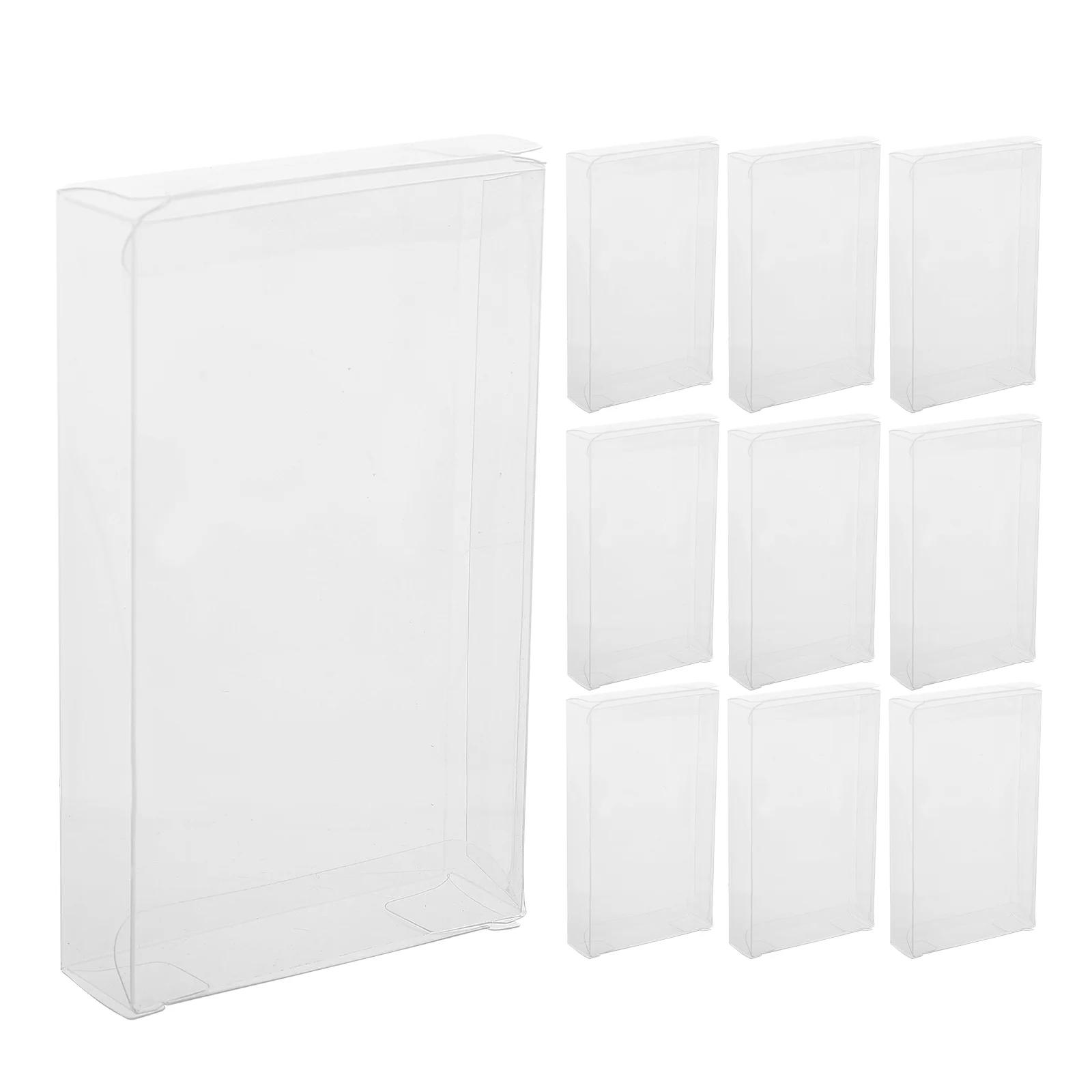 10 Uds. Caja transparente para baratijas, cajas de almacenamiento para tarjetas, recuerdo transparente con cubierta, fundas de plástico para jugar, regalo de póker de Pvc para recuerdos