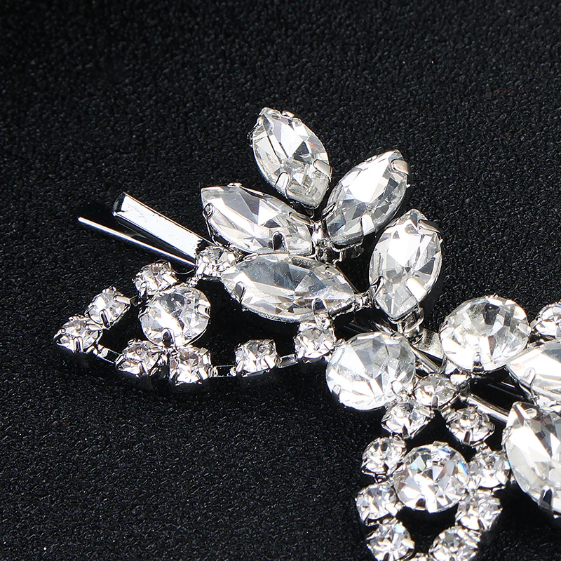 Bridal Rhinestone Side Flower Hair Clip Wholesale Wedding Hair Accessories for Girls