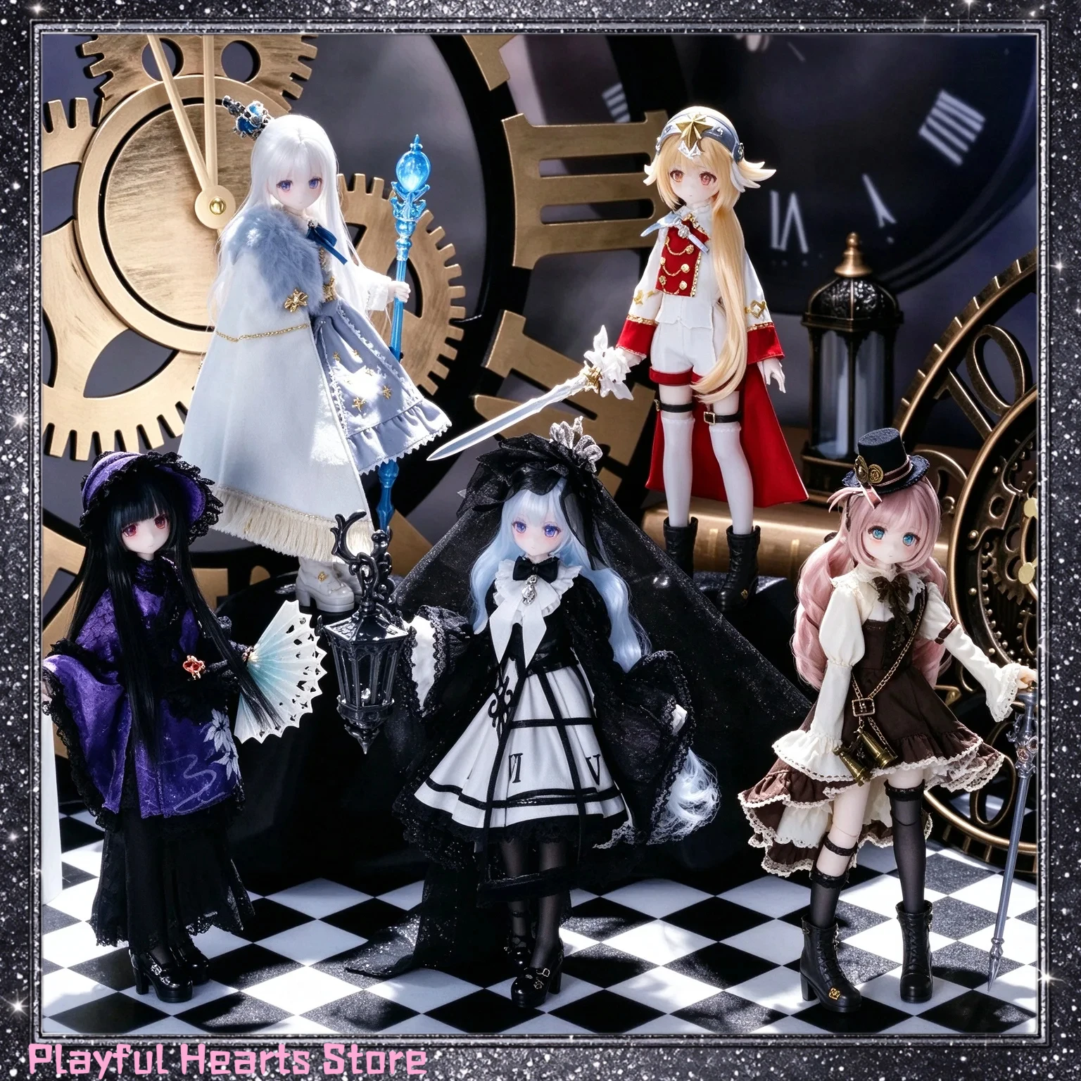 Time Gap And Music Box 1/6 Scale BJD Action Figure Blind Box Desktop Ornament Collectible Doll Statue Mystery Box Option