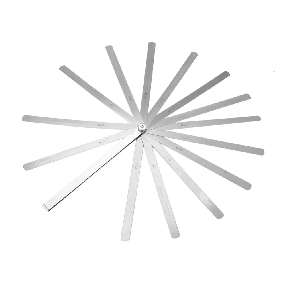 200mm Length Feeler Gauge Set 0.02mm to 1mm Range Stainless Steel Gap Measuring Tool Feeler Gauge Ruler Welding Application