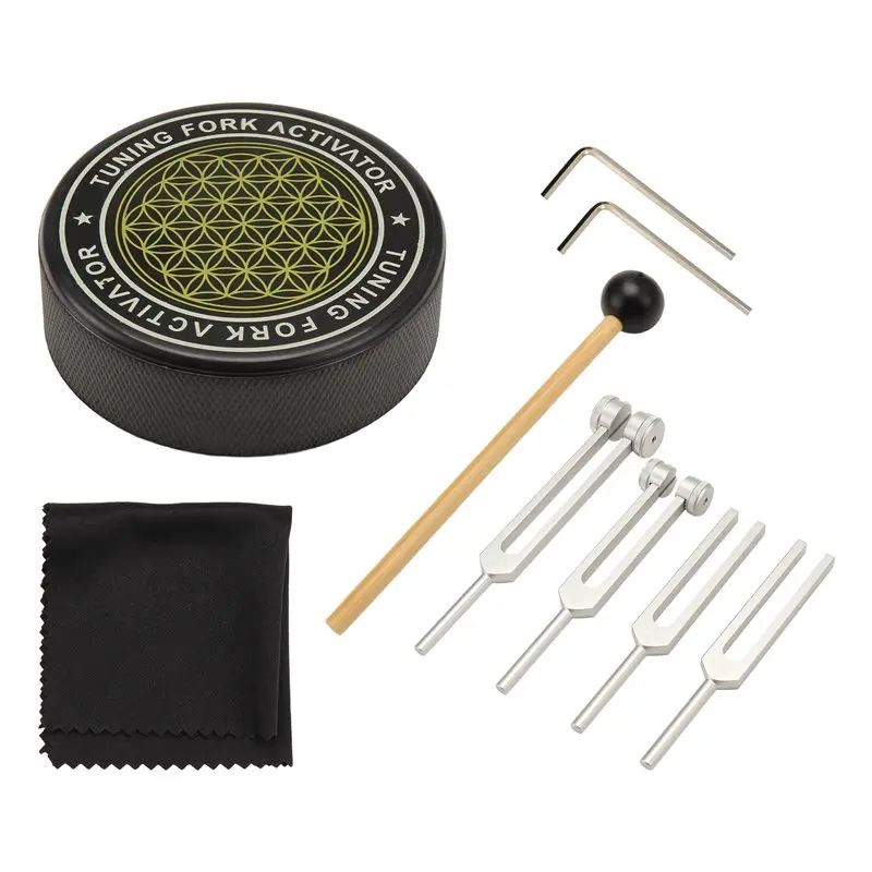A99I-Tuning Forks Set 4-Pack 128Hz, 256Hz, 512Hz, 528Hz- Chakra For Healing,Sound Therapy, Keep Body Style 1