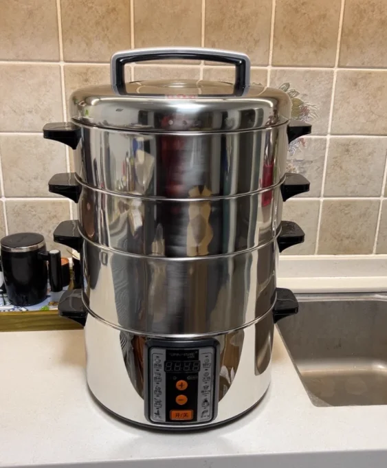 

Электрическая пароварка Samnsie из нержавеющей стали 220 В с большой емкостью и многофункциональностью для домашнего и коммерческого использования C