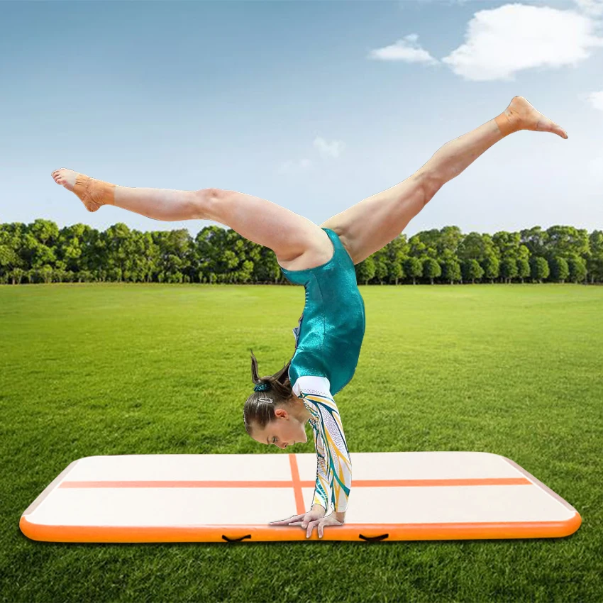 Custom Logo Inflatable Gymnastics Air Track Floor Use Gymnastic Yoga Mat For Home Sports