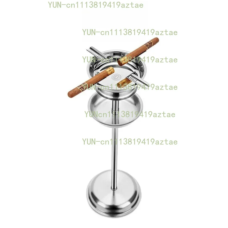 New Item Office Stainless Steel Round Standing Disassemble Cigar Ashtray With Middle Plate For Cigar Accessories