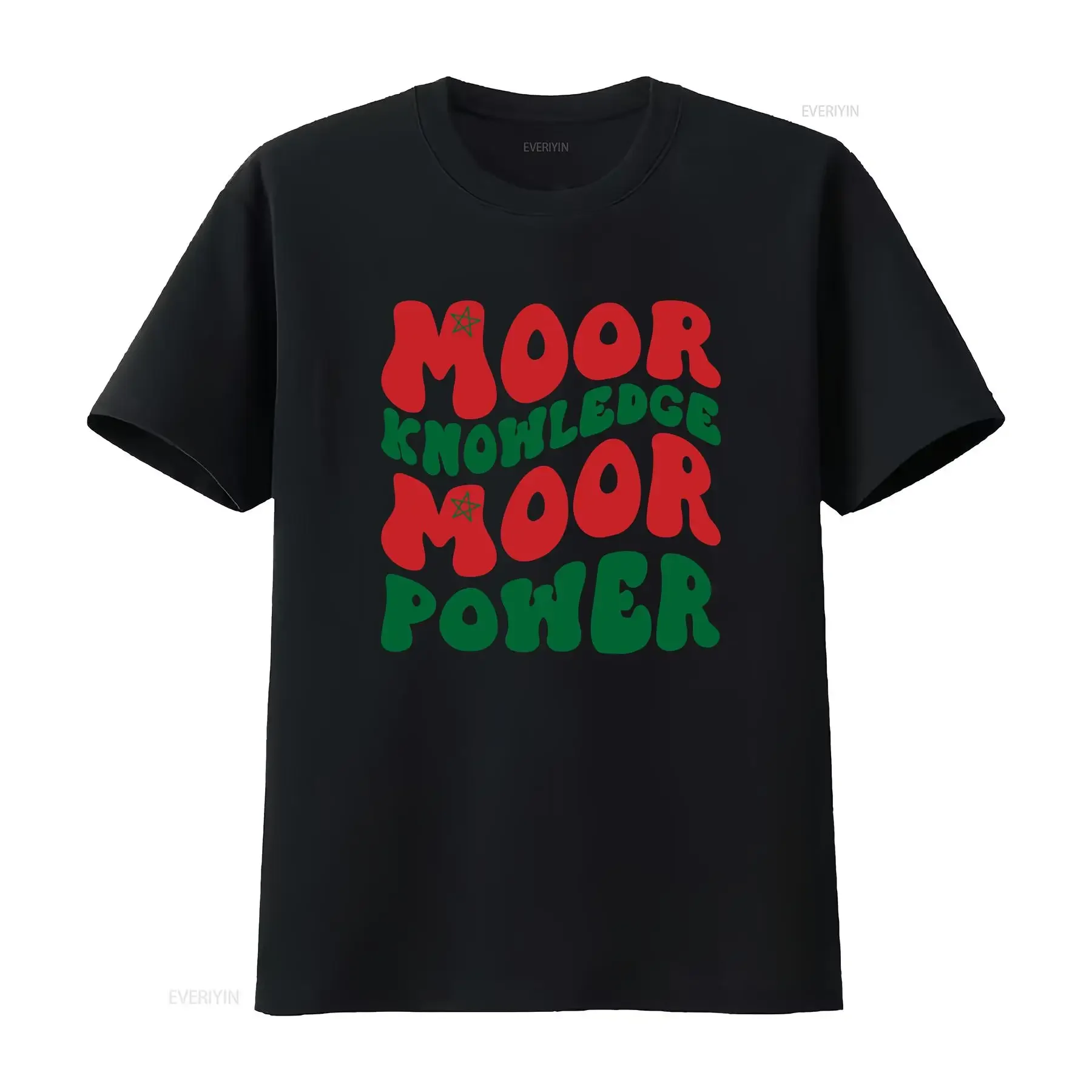 Moor Moorish américain marocain Groovy Knowledge Power t-shirt vintage lavé confortable respirant légèrement streetwear