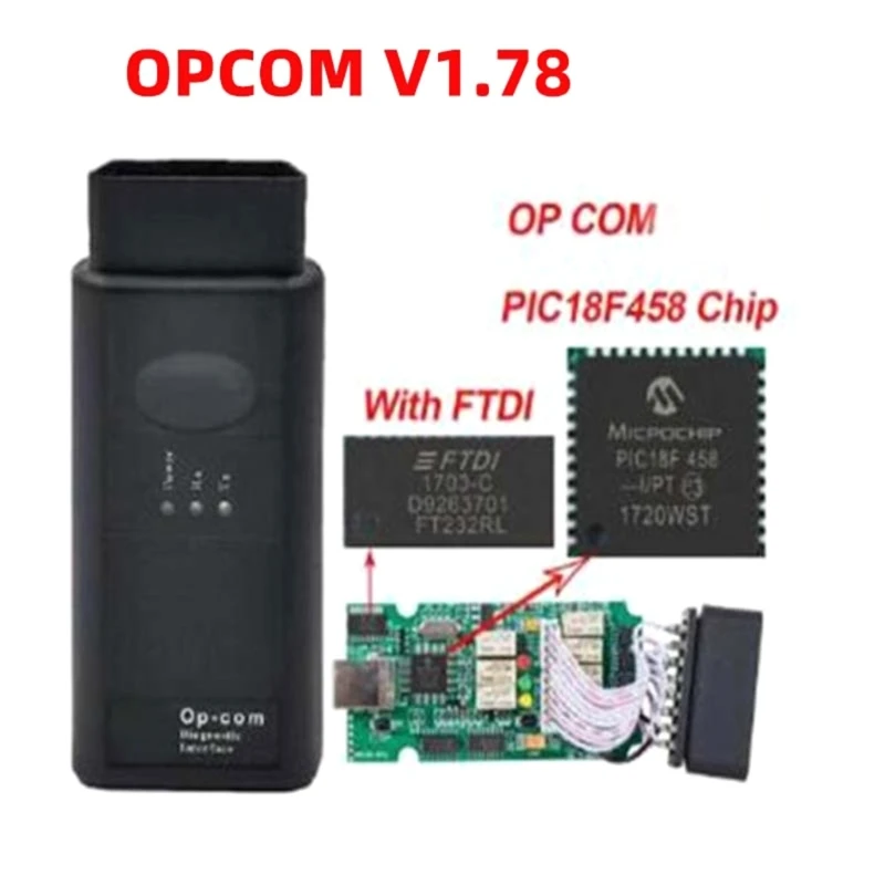 PIC18f458 Chip OPCOM for Opel- Firmware OBD2 Op-com for Opel- V1.70 V1.78 V1.99 Scan Tool Car Diagnostic Dropshipping