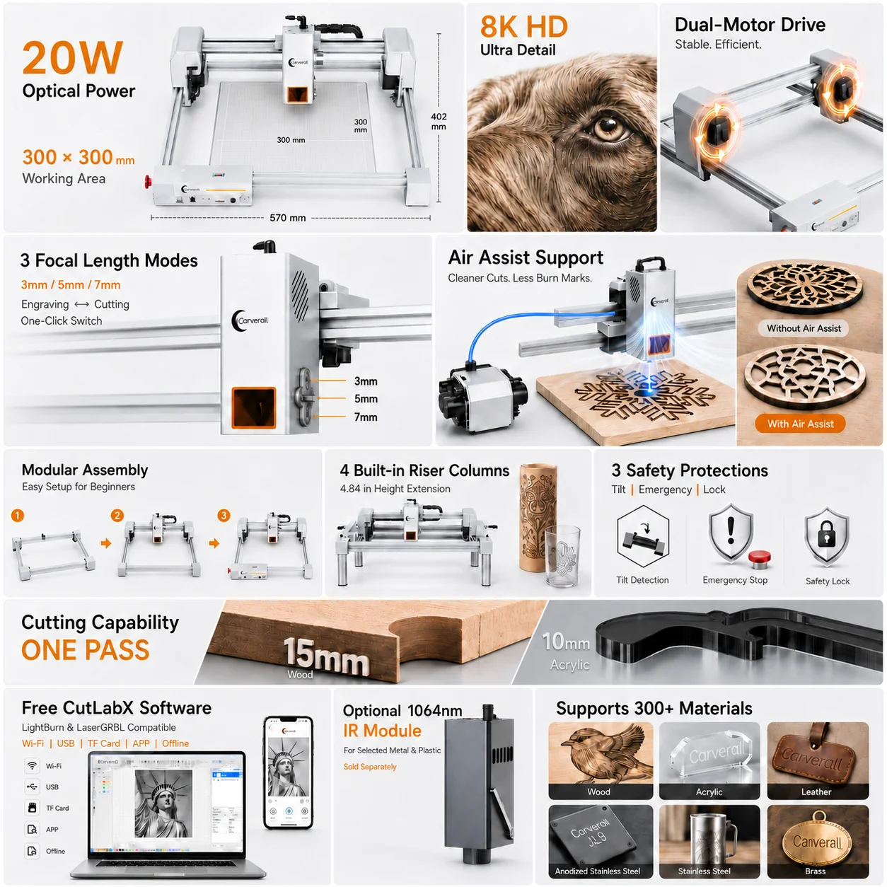 Carverall JL9 20W Laser-Gravie – Woodworking Veneer Cutter Bewertung und Preis