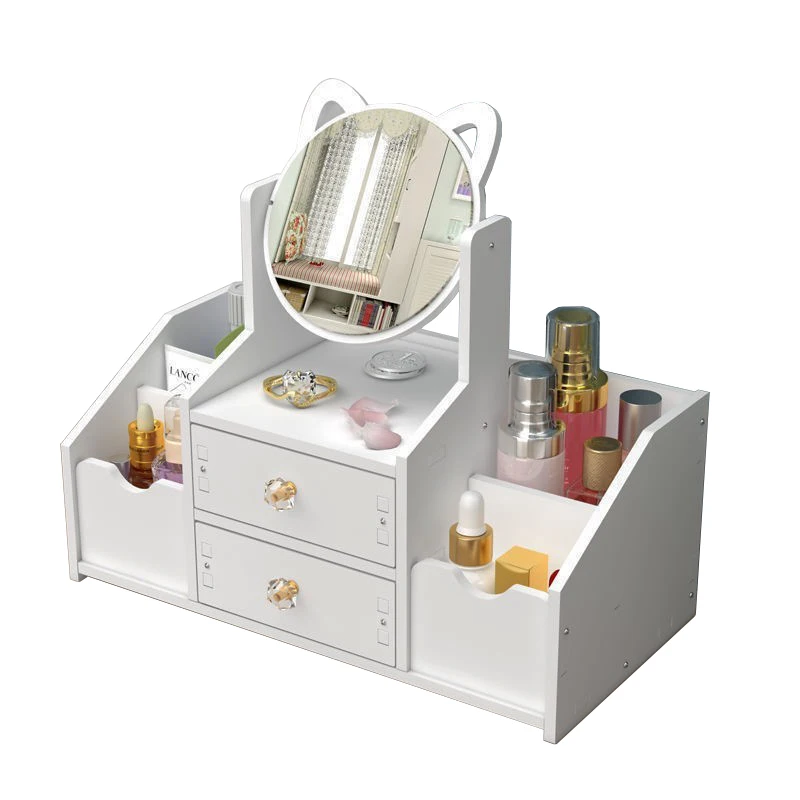 

Nordic vanity case with dresser countertop dresser cute cosmetic storage box DIY wooden skin care display box