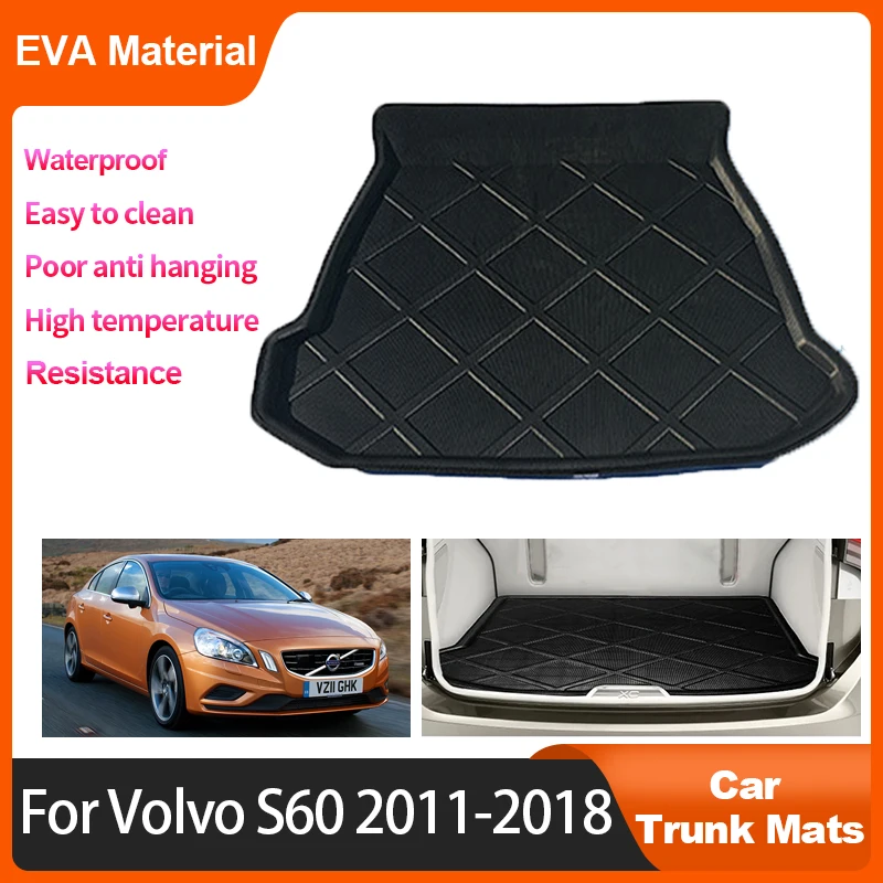 

For Volvo S60 2011 2012 2013 2014 2015 2016 2017 2018 Car Rear Trunk Mats Waterproof Liner Cargo Boot Storage Pad Accessories