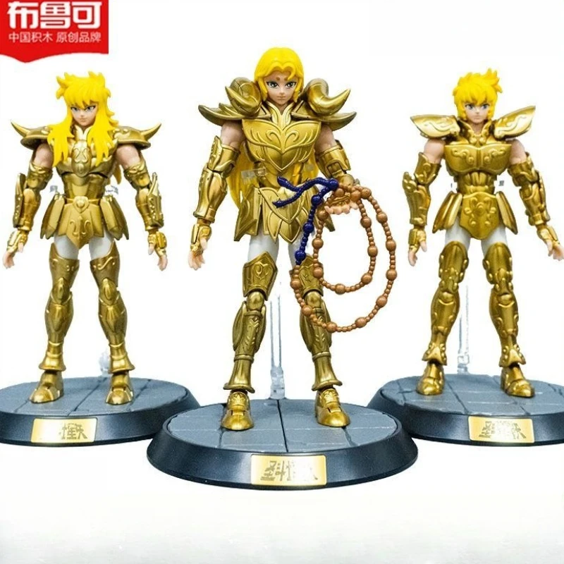 

Original Blokees Saint Seiya Building Block Figure Toys Scorpio Aiolia Milo Leo Aries Mu Action Model Doll Kids Assemble Toys