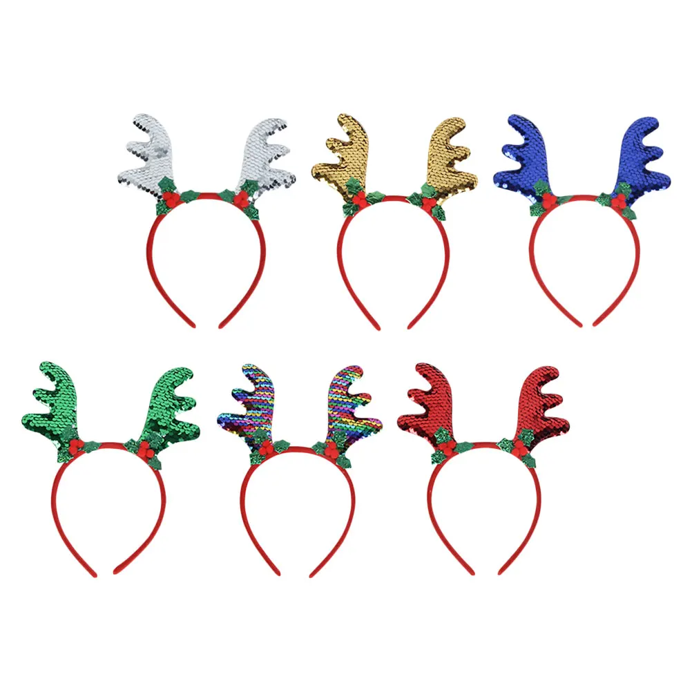 

6 Pcs Antler Headb Xmas Hair Hoops Kids Accessories Decorative Festival Party Costume Christmas Headpieces Premium Material