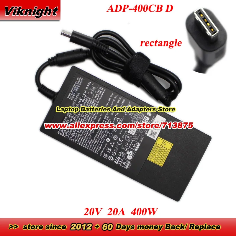 New 400W ADP-400CB D AC Adapter 20V 20A For Titan 18 HX A14VIG i9-14900HX RTX4090 Raider A18 HX GT77HX ADP-400CB B A23-400P1A