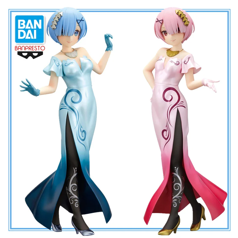 

Оригинальные мерцающие блестки и ОЗУ Banpresto Rem и Ram, другой цвет Ver. 23 см аниме экшн-фигурки коллекционные модели игрушки