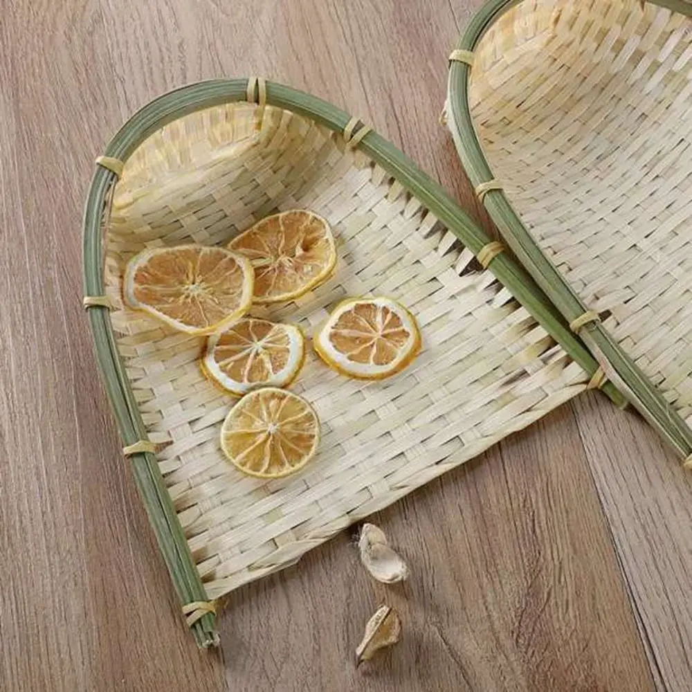 

Sturdy Practical Knitted Handwoven Handmade Drying Dustpans Kitchen Supplies Vegetable Storage Tray Bamboo Basket