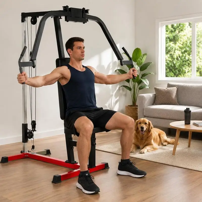 Machine de musculation pectorale pour la maison, équipement d'exercice réglable pour les deltoides inversés, station d'entraînement pour le haut du corps, les pectoraux et les épaules avec roulements fluides, supporte 450 lb, noir