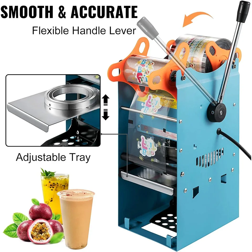 WY802F Manual Cup Sealing Machine Plastic or Paper Bubble Tea Cup Sealer 220V 110V