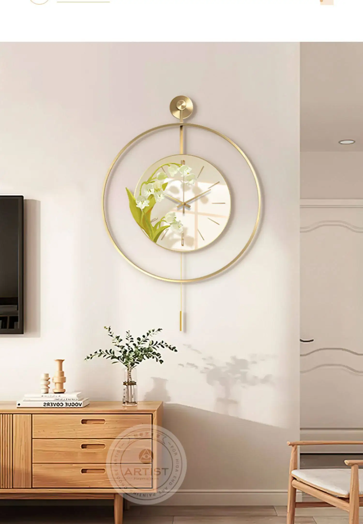 

ins clock wall clock living room small fresh flower dining room decorative clock dining room creative fashion watch wall