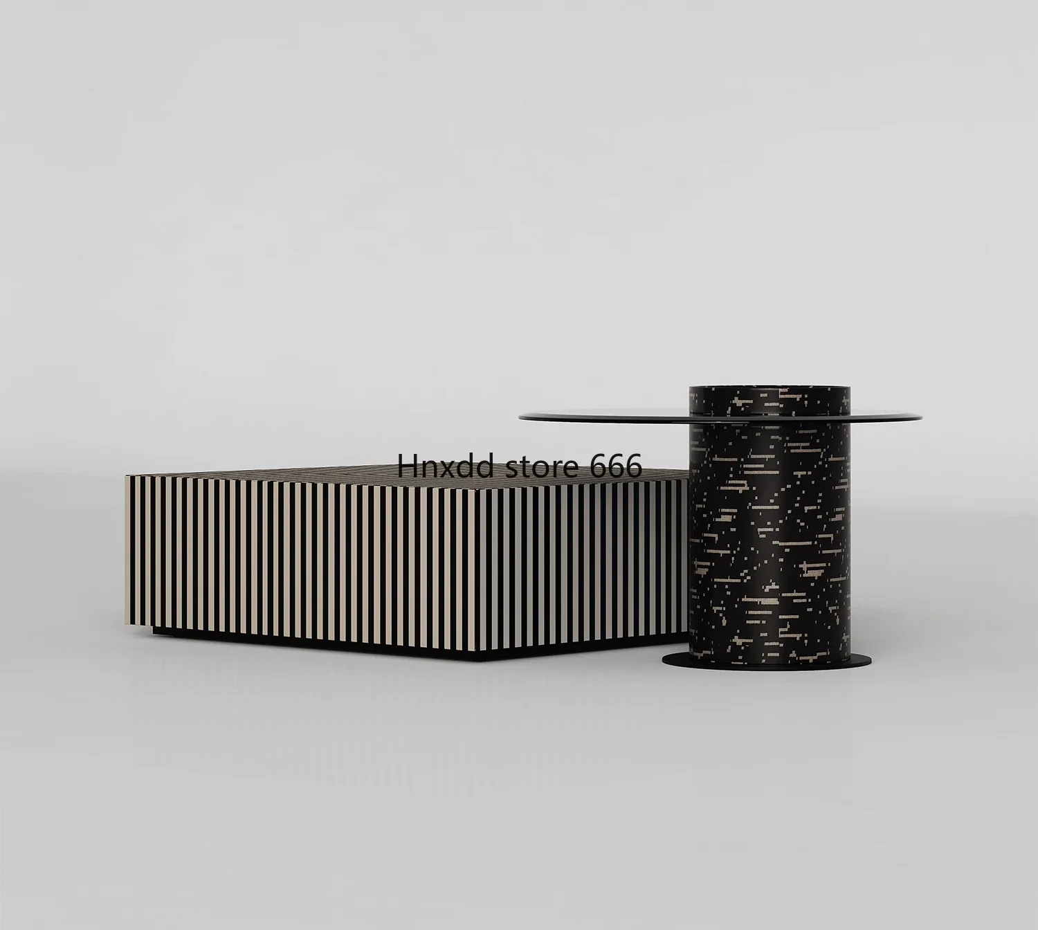 Italian minimalist zebra pattern coffee table combination