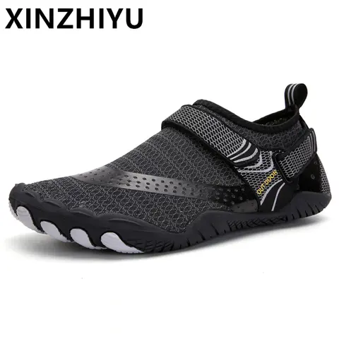 Men Water Shoes Quick Dry Non-Slip Five Finger Shoes Outdoor Wading Swimming Barefoot Lightweight Summer Aqua Sneakers Fishing